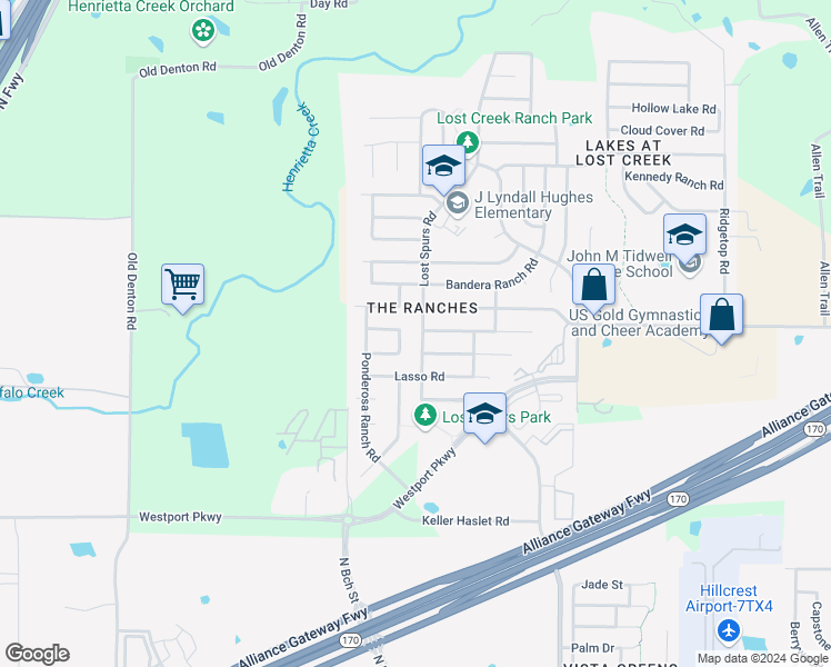 map of restaurants, bars, coffee shops, grocery stores, and more near 13617 Lost Spurs Road in Roanoke