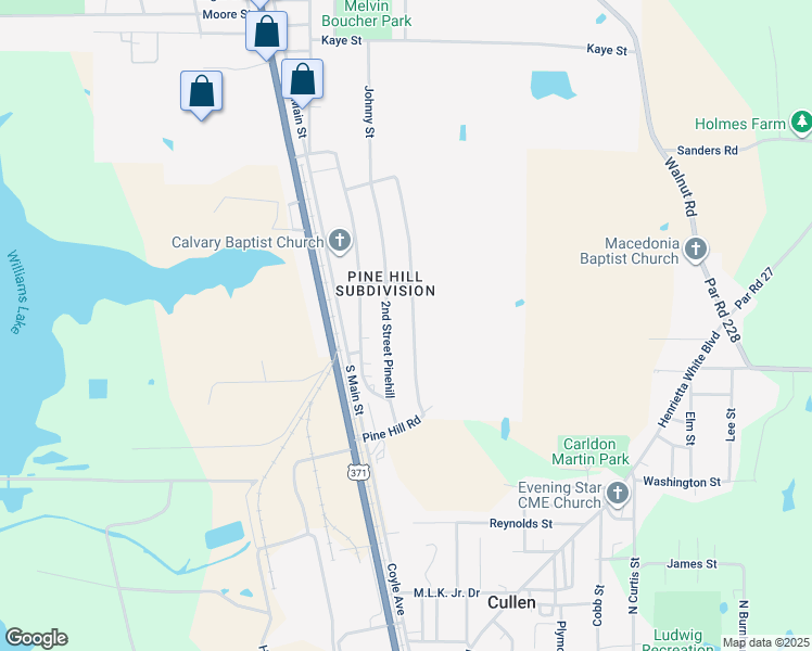 map of restaurants, bars, coffee shops, grocery stores, and more near 220 3rd Street Pinehill in Springhill