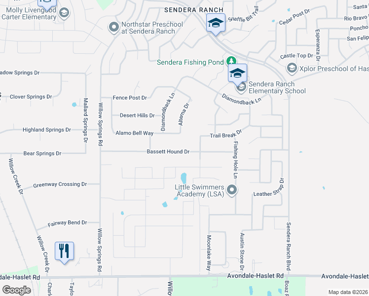 map of restaurants, bars, coffee shops, grocery stores, and more near 13700 Alterna Drive in Haslet