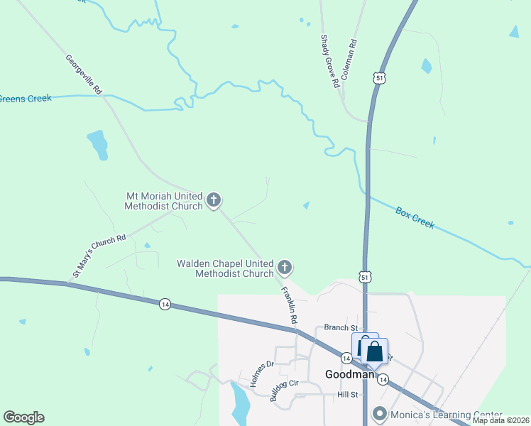 map of restaurants, bars, coffee shops, grocery stores, and more near 576 Franklin Road in Goodman