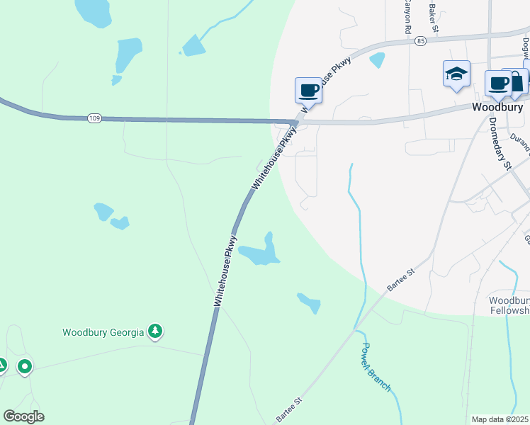 map of restaurants, bars, coffee shops, grocery stores, and more near 11892 Whitehouse Parkway in Woodbury