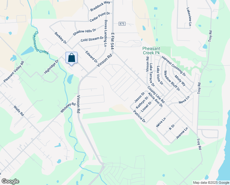 map of restaurants, bars, coffee shops, grocery stores, and more near 51 Sapphire Drive in Wylie