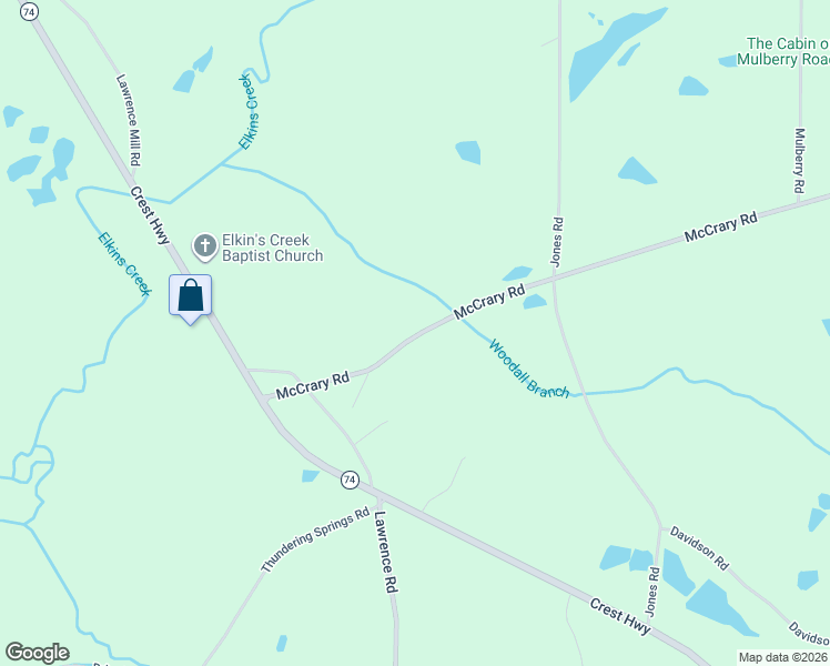 map of restaurants, bars, coffee shops, grocery stores, and more near 181 McCrary Road in Molena