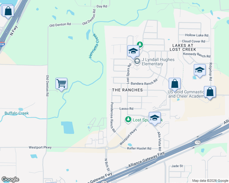 map of restaurants, bars, coffee shops, grocery stores, and more near 3401 Cheyenne Ranch Road in Roanoke