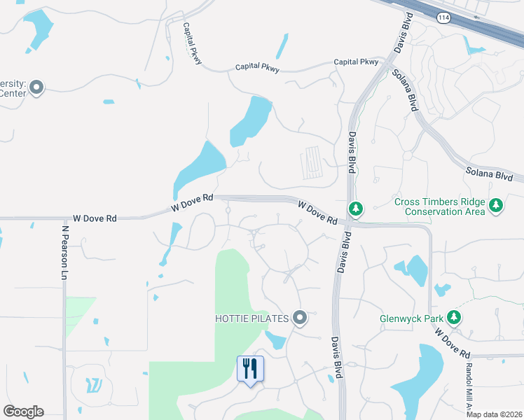 map of restaurants, bars, coffee shops, grocery stores, and more near 2109 Falcon Pass in Westlake