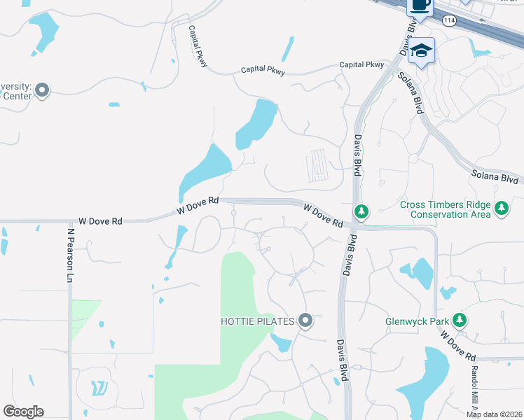 map of restaurants, bars, coffee shops, grocery stores, and more near 2109 Falcon Pass in Westlake