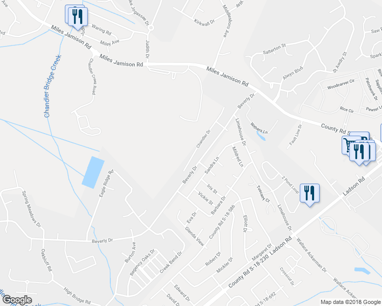 map of restaurants, bars, coffee shops, grocery stores, and more near 129 Chandler Drive in Ladson