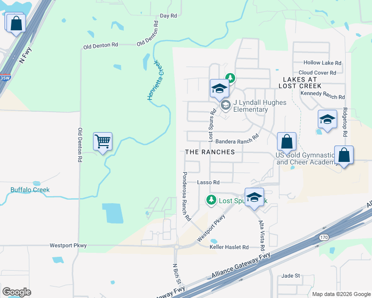 map of restaurants, bars, coffee shops, grocery stores, and more near 3401 Cheyenne Ranch Road in Roanoke