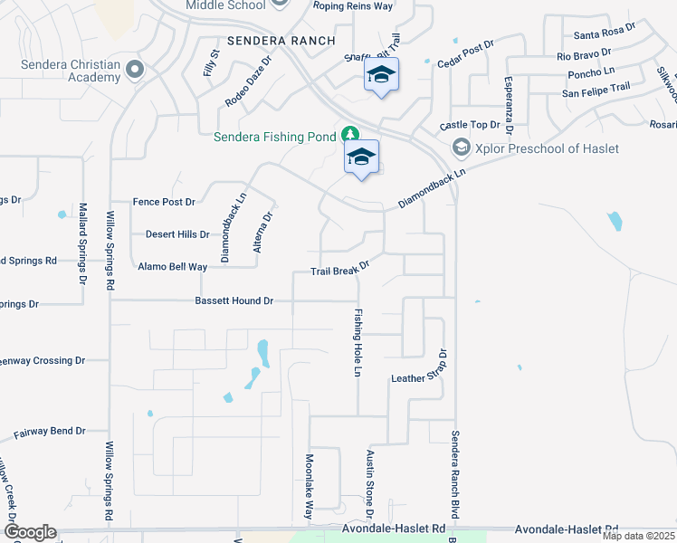 map of restaurants, bars, coffee shops, grocery stores, and more near 13708 Trail Break Drive in Haslet