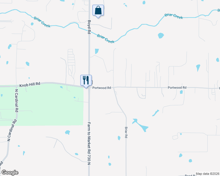 map of restaurants, bars, coffee shops, grocery stores, and more near 8075 Portwood Road in Azle