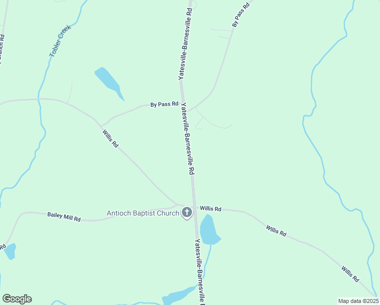 map of restaurants, bars, coffee shops, grocery stores, and more near 2396 Yatesville-Barnesville Road in Barnesville