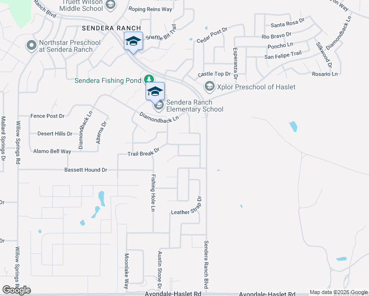 map of restaurants, bars, coffee shops, grocery stores, and more near 1117 Bridle Latch Drive in Haslet