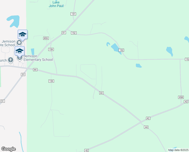 map of restaurants, bars, coffee shops, grocery stores, and more near 135 Ridgeview Circle in Jemison