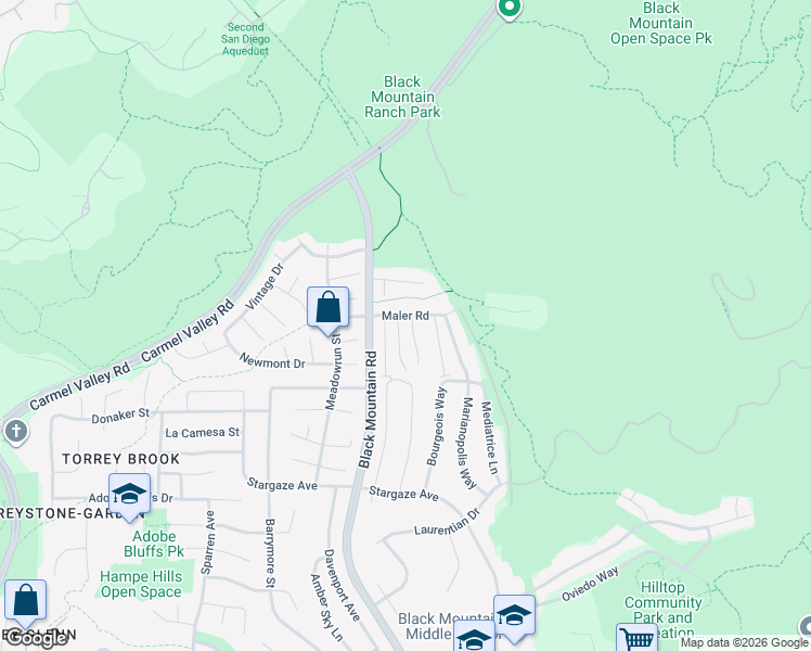 map of restaurants, bars, coffee shops, grocery stores, and more near 14484 Corte Morea in San Diego