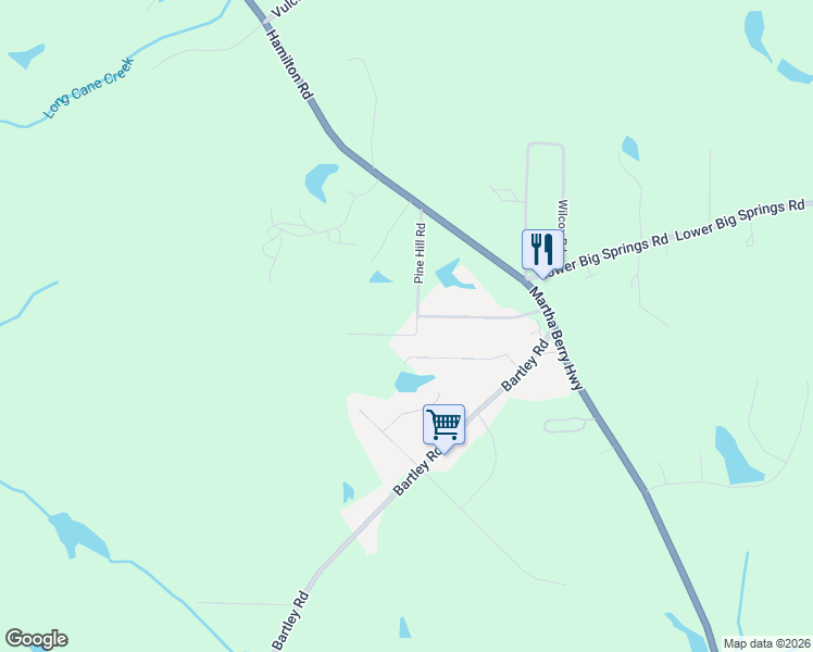 map of restaurants, bars, coffee shops, grocery stores, and more near 124 Pine Road in LaGrange