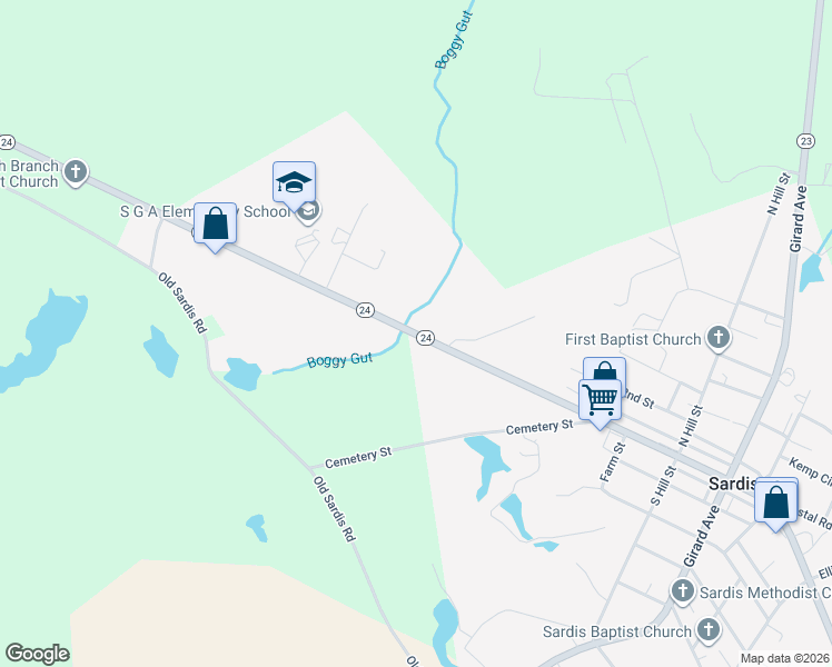map of restaurants, bars, coffee shops, grocery stores, and more near 1059 Charles Perry Avenue in Sardis