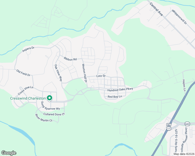 map of restaurants, bars, coffee shops, grocery stores, and more near 176 Donning Drive in Summerville