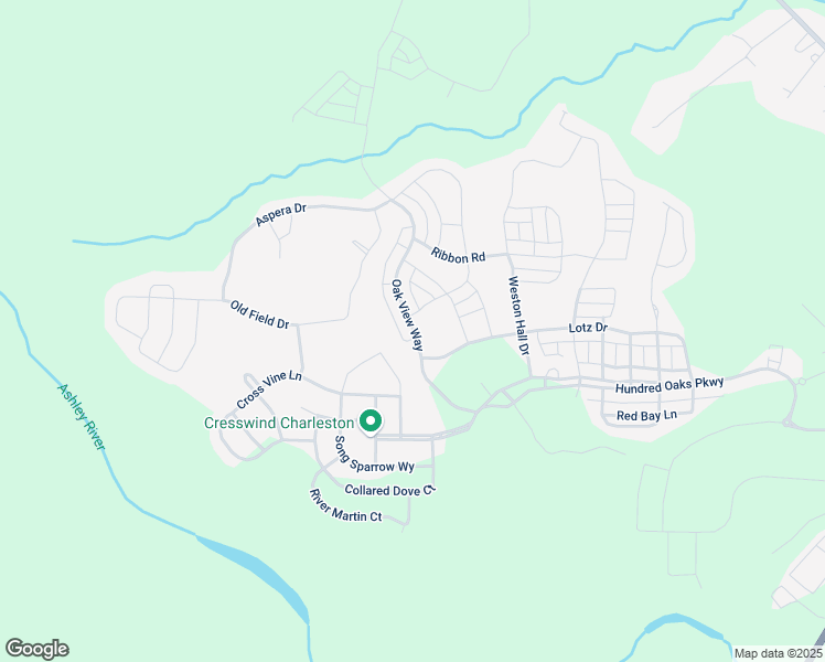 map of restaurants, bars, coffee shops, grocery stores, and more near 213 Oak View Way in Summerville