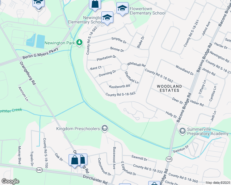map of restaurants, bars, coffee shops, grocery stores, and more near 400 King Charles Circle in Summerville