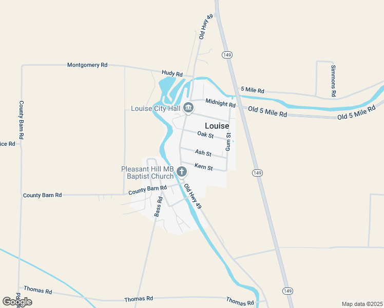 map of restaurants, bars, coffee shops, grocery stores, and more near 66 Ash Street in Louise