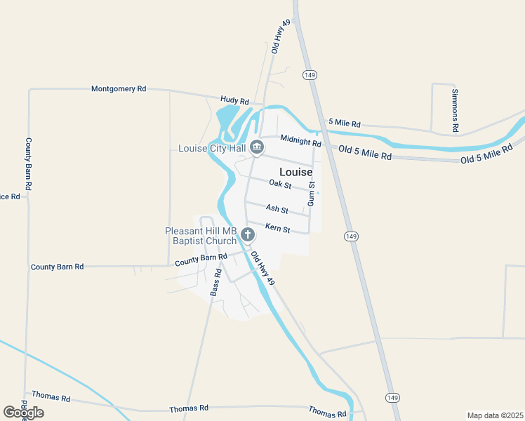 map of restaurants, bars, coffee shops, grocery stores, and more near 66 Ash Street in Louise