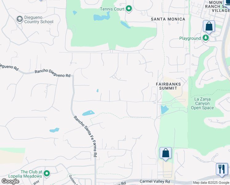 map of restaurants, bars, coffee shops, grocery stores, and more near 14778 El Rodeo Court in San Diego
