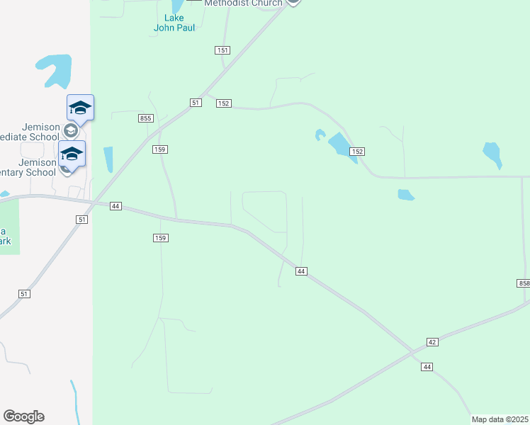 map of restaurants, bars, coffee shops, grocery stores, and more near 135 Ridgeview Circle in Jemison