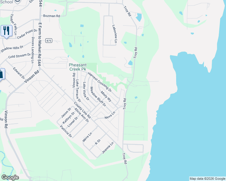 map of restaurants, bars, coffee shops, grocery stores, and more near 1717 Harvest Crossing Drive in Wylie