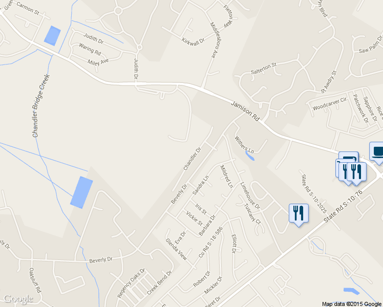 map of restaurants, bars, coffee shops, grocery stores, and more near 145 Chandler Dr in Ladson