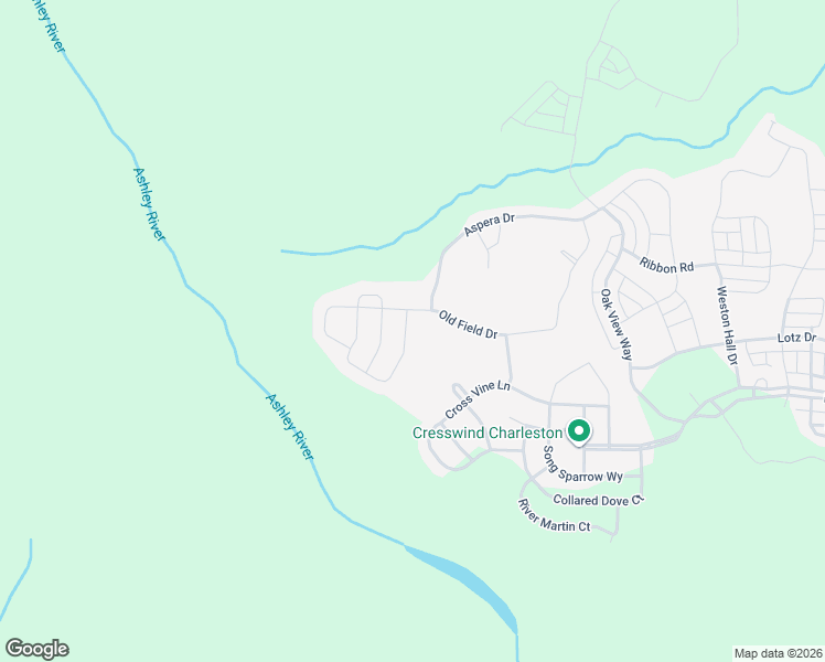 map of restaurants, bars, coffee shops, grocery stores, and more near 1119 Old Field Drive in Summerville