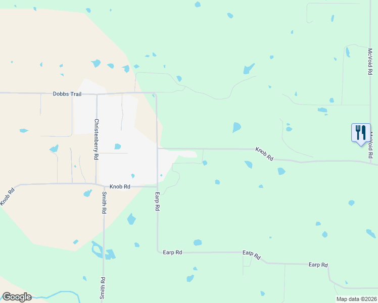 map of restaurants, bars, coffee shops, grocery stores, and more near 3230 Knob Road in Springtown