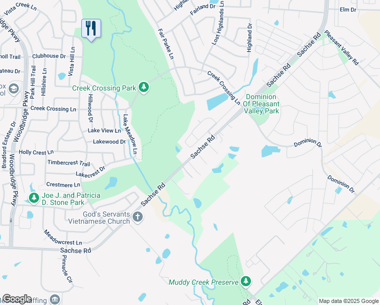 map of restaurants, bars, coffee shops, grocery stores, and more near 423 Hogue Lane in Wylie