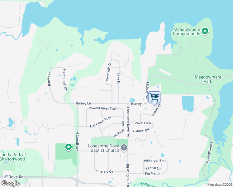 map of restaurants, bars, coffee shops, grocery stores, and more near 2992 Lake Drive in Southlake