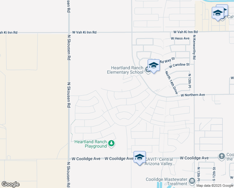 map of restaurants, bars, coffee shops, grocery stores, and more near 1957 West Cameron Boulevard in Coolidge