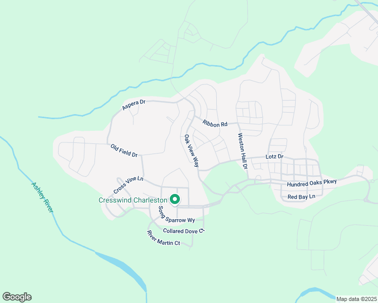 map of restaurants, bars, coffee shops, grocery stores, and more near 213 Oak View Way in Summerville