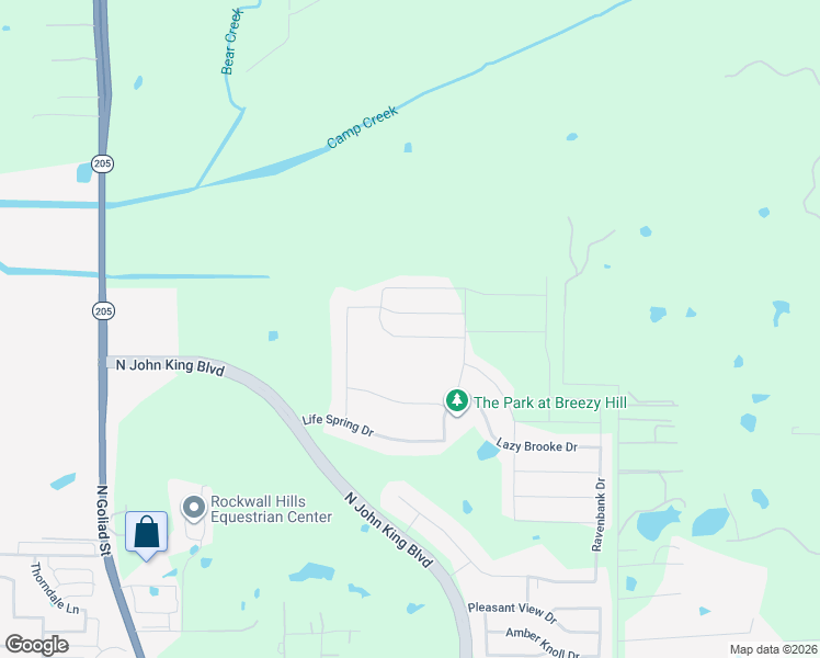 map of restaurants, bars, coffee shops, grocery stores, and more near 615 Windy Ridge Lane in Rockwall