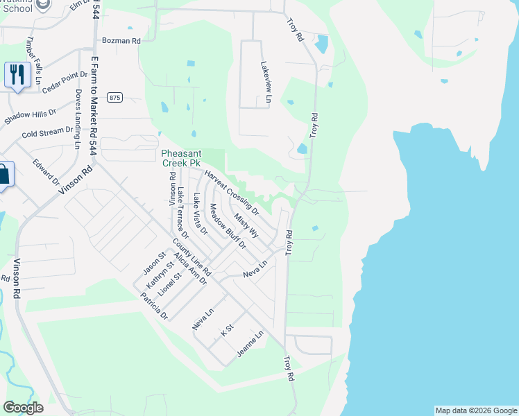 map of restaurants, bars, coffee shops, grocery stores, and more near 1717 Harvest Crossing Drive in Wylie