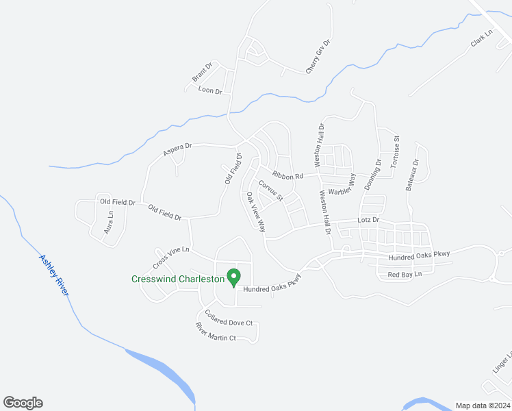 map of restaurants, bars, coffee shops, grocery stores, and more near 220 Oak View Way in Summerville