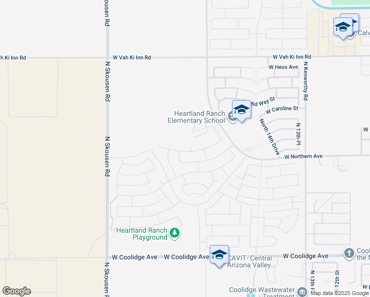 map of restaurants, bars, coffee shops, grocery stores, and more near 1957 West Cameron Boulevard in Coolidge