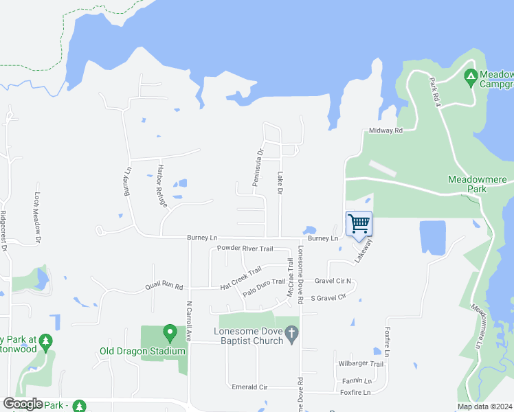 map of restaurants, bars, coffee shops, grocery stores, and more near 1402 White Wing Court in Southlake