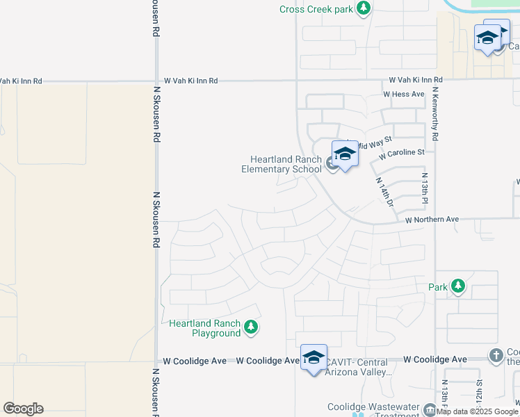 map of restaurants, bars, coffee shops, grocery stores, and more near 1957 West Cameron Boulevard in Coolidge