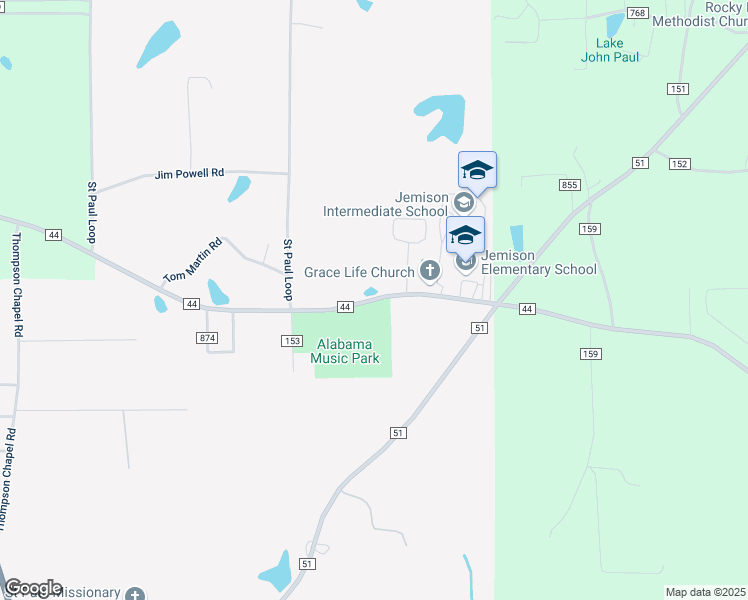 map of restaurants, bars, coffee shops, grocery stores, and more near 1256-1536 County Road 44 in Jemison