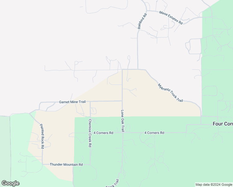 map of restaurants, bars, coffee shops, grocery stores, and more near Lone Oak Trail in Ramona
