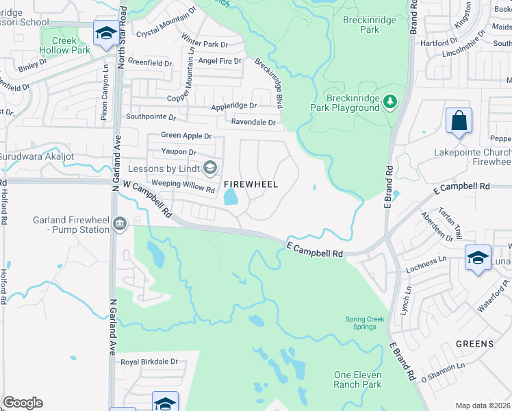 map of restaurants, bars, coffee shops, grocery stores, and more near 206 Boisenberry Dr in Garland