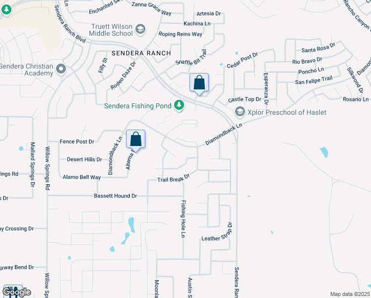 map of restaurants, bars, coffee shops, grocery stores, and more near 1217 Diamond Back Lane in Haslet