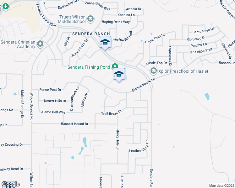 map of restaurants, bars, coffee shops, grocery stores, and more near 1221 Diamond Back Lane in Haslet