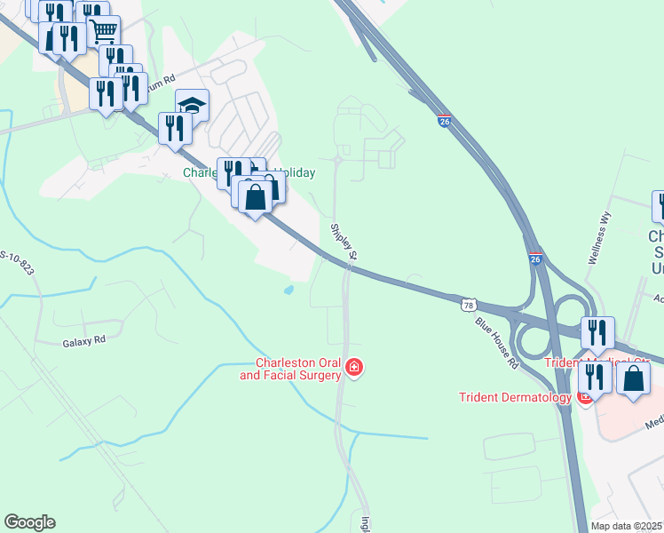 map of restaurants, bars, coffee shops, grocery stores, and more near 9403 U.S. 78 in Ladson