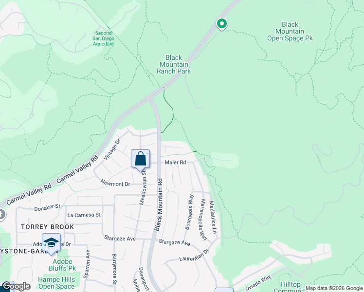 map of restaurants, bars, coffee shops, grocery stores, and more near 9268 Calle De Vista Oeste in San Diego