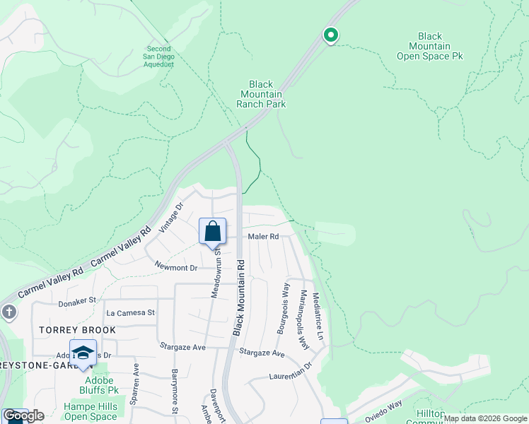 map of restaurants, bars, coffee shops, grocery stores, and more near 9268 Calle De Vista Oeste in San Diego