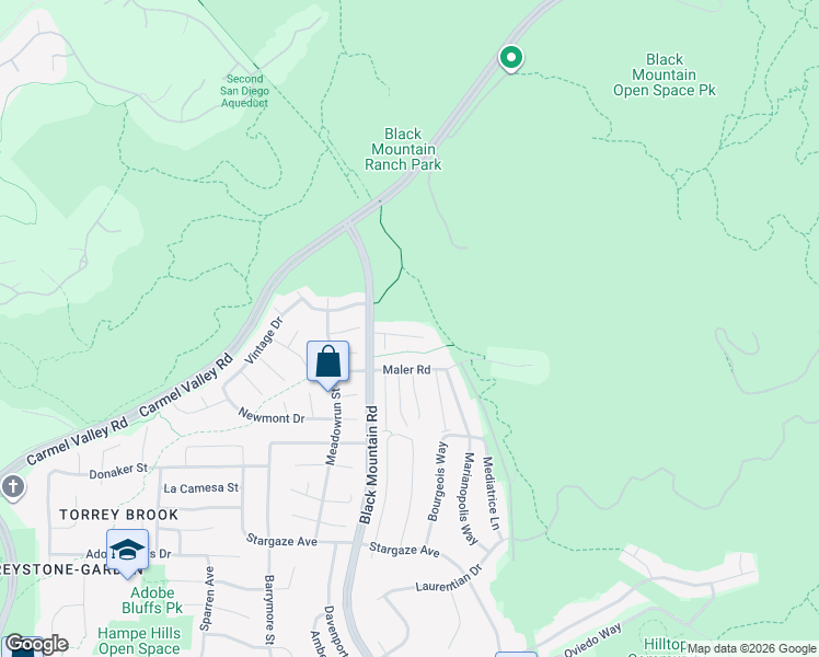 map of restaurants, bars, coffee shops, grocery stores, and more near 9244 Calle De Vista Oeste in San Diego